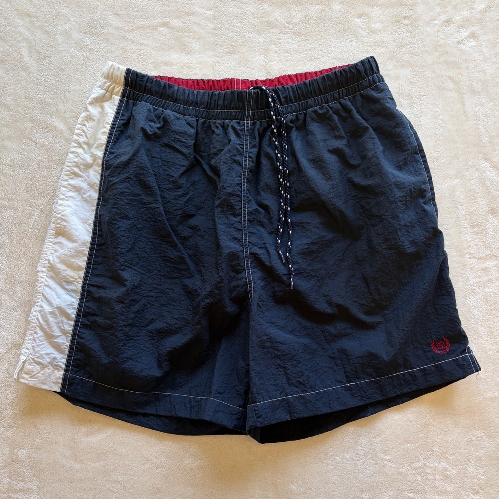Vintage Givenchy Navy White Red Vintage Swim Trunks Mens Large Excellent